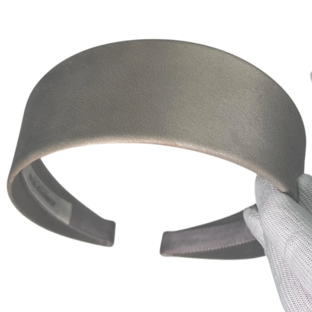 Jennifer Behr Layla Luxurious Satin Headband in a Neutral Oyster Color- O/S
